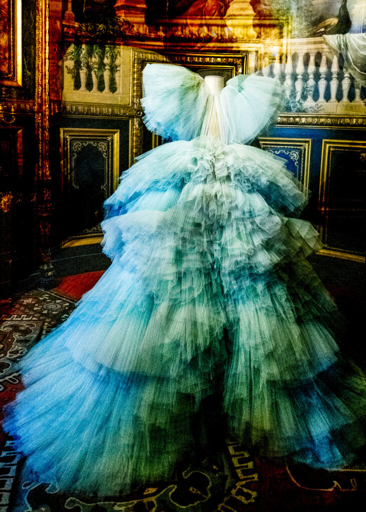 Giambattista Valli aquamarine tulle gown