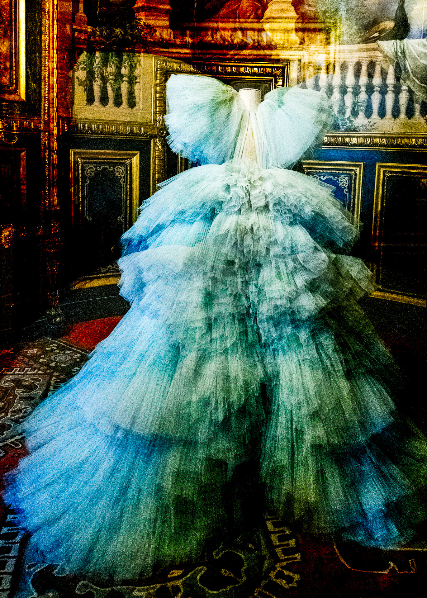 Giambattista Valli aquamarine tulle gown